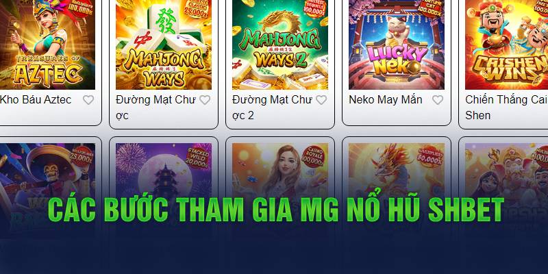 Các bước tham gia MG Nổ Hũ
